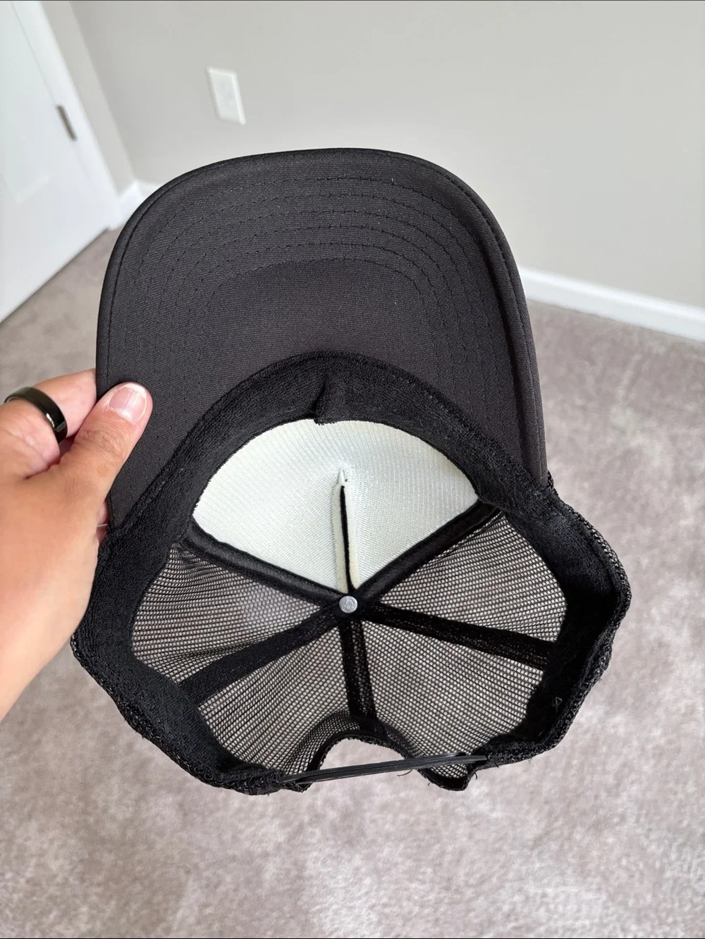 Field & Stream Black Trucker Hat with Yellow Embroidered Logo